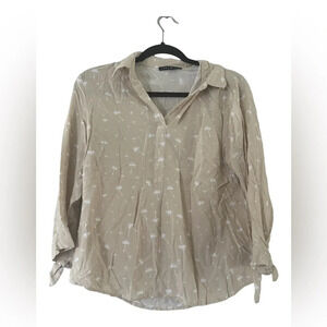 Comp Black Dandelion Blouse Size Medium Cream and White